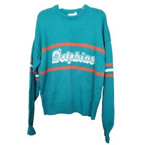 Cliff Engle 1984 Vintage Miami Dolphins Football Wool Blend Crew Neck Sweater XL